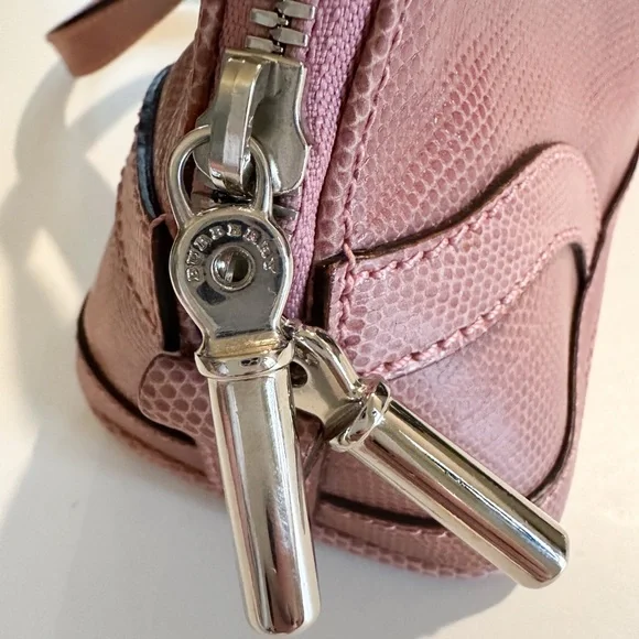 Burberry Pink Leather Shoulder Bag Vintage - Picture 3 of 11